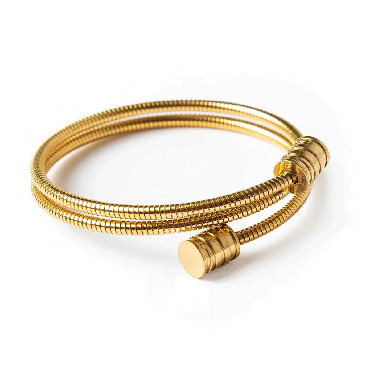 Brazalete Espiral Tríplice Banhada en Oro 18K