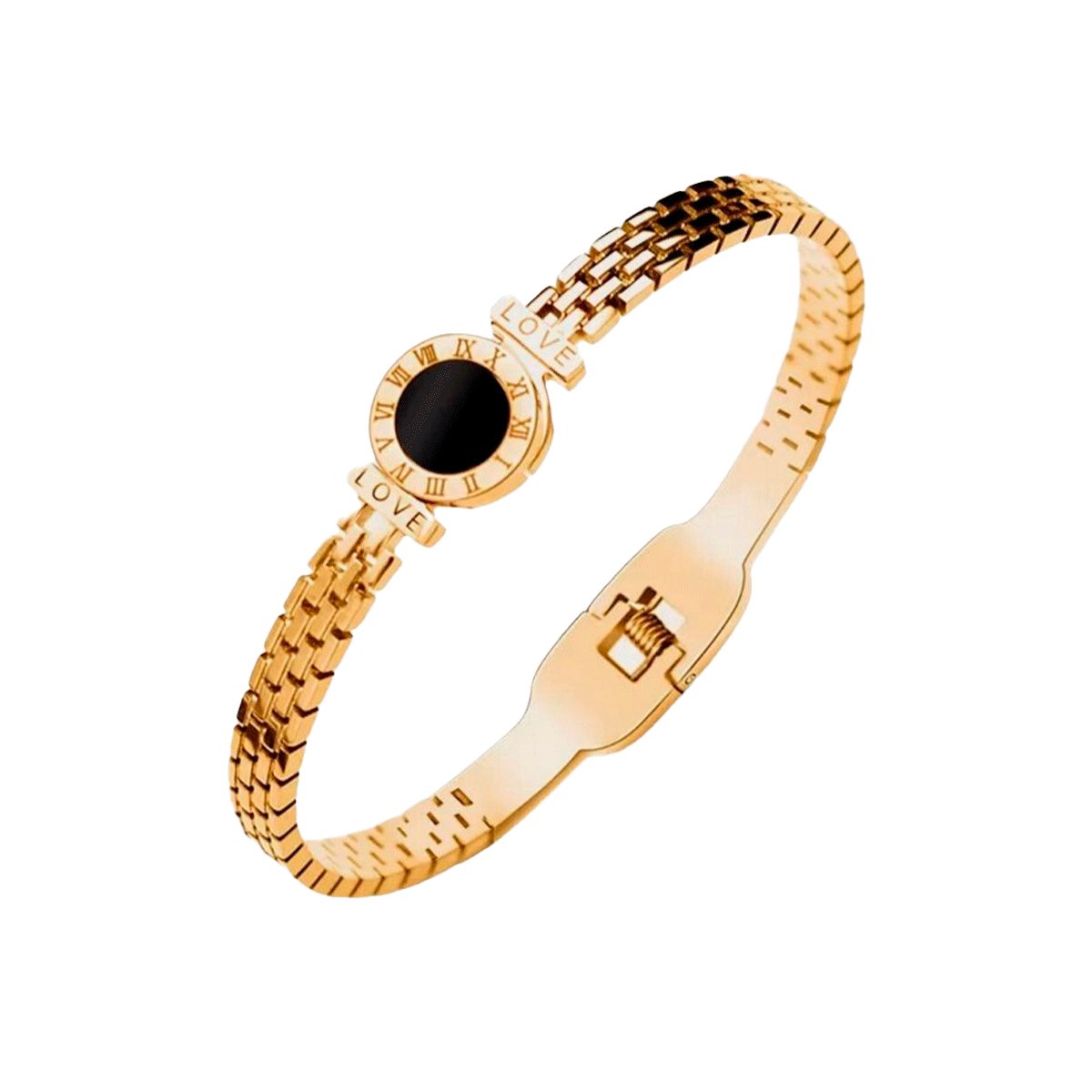 Brazalete Hera Piedra Onix Bañado en Oro 18K
