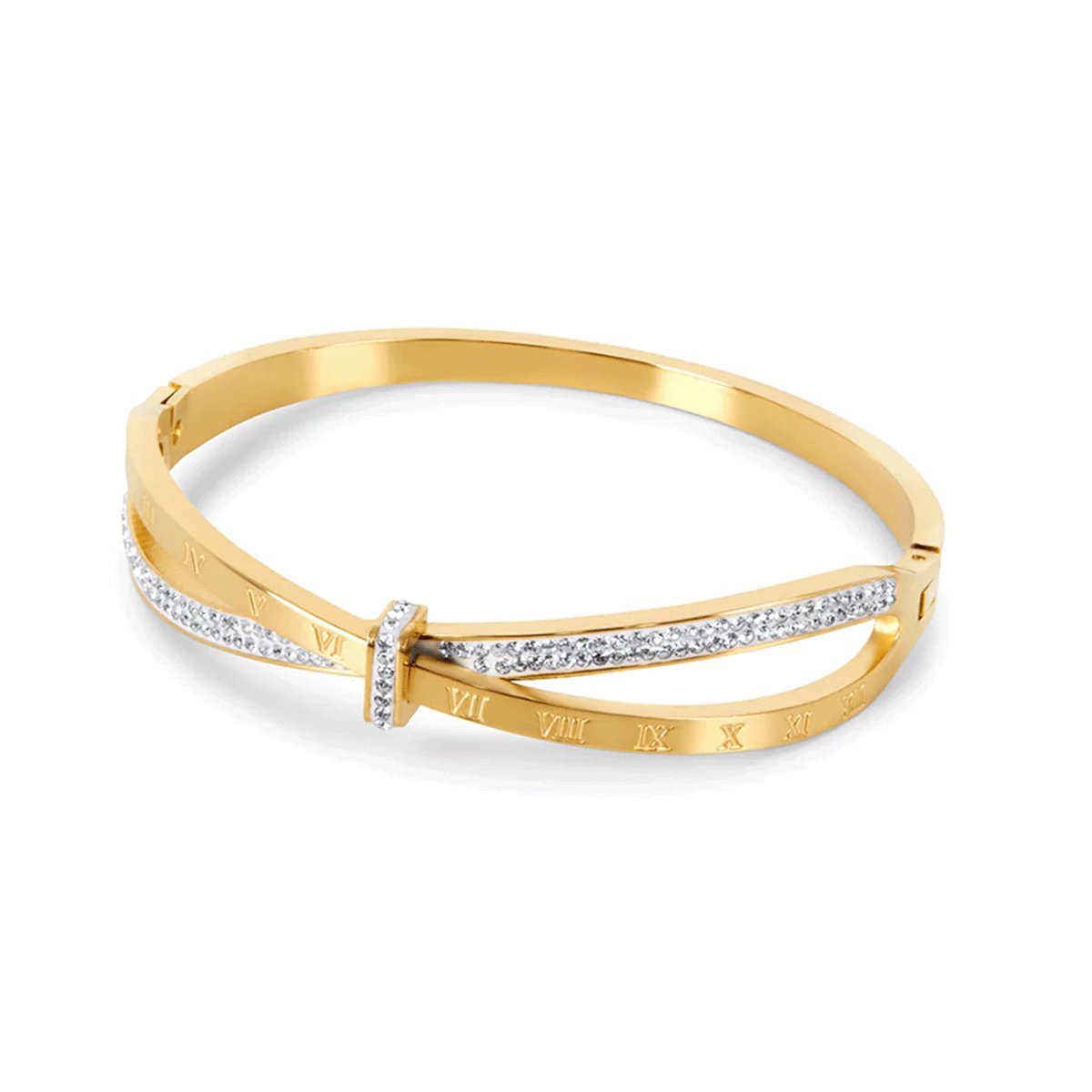 Brazalete Romano Circonia Bañado en Oro 18K