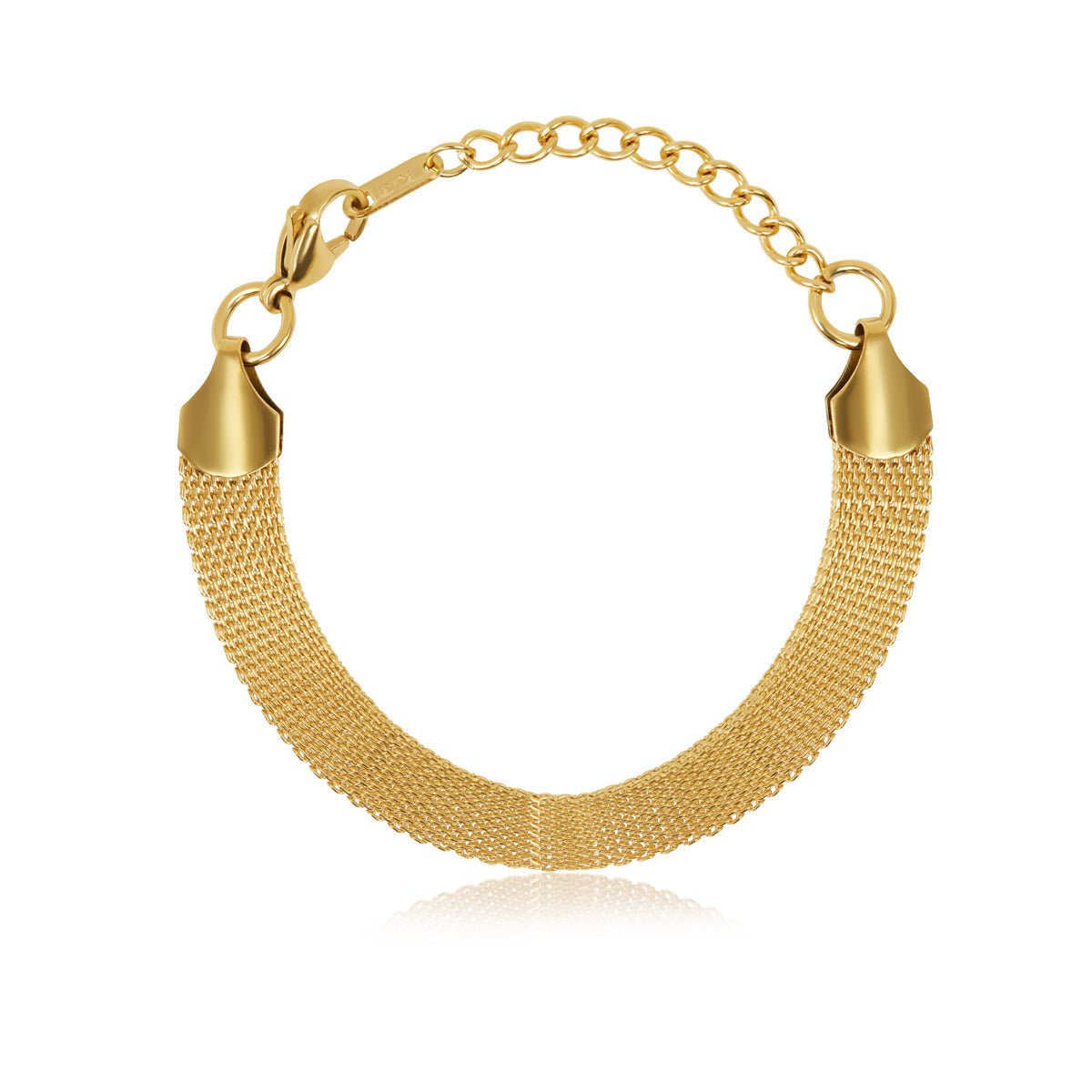 Pulsera Trama Lisa Banhada en Oro 18K